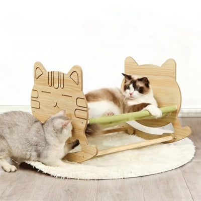 ragdoll detendu hamac à chat chaton jouant gravures côté hamac