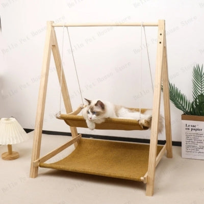 chat relaxant sur étage haut hamac chat suspendu
