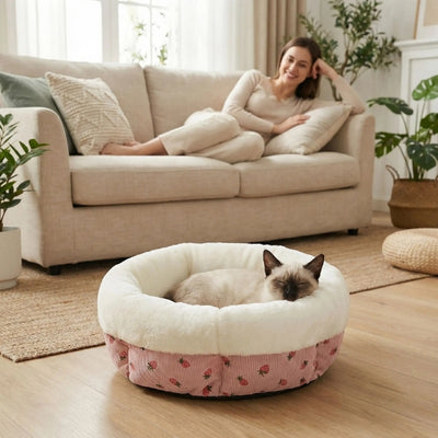siamois lové couffin chaton maîtresse relaxant sofa