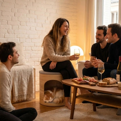 tabouret niche chat duo nest apero amis studio parisien
