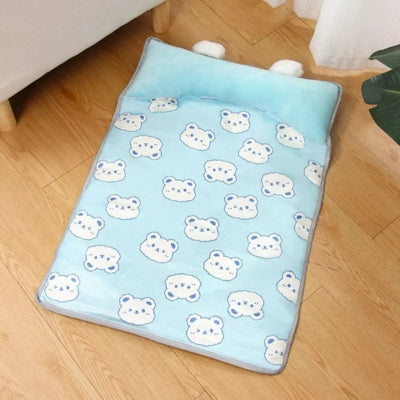 tapis chat rafraîchissant bleu