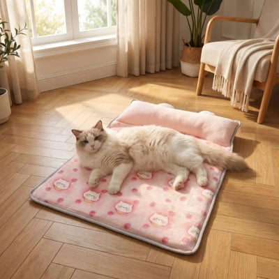 tapis chat rafraîchissant rose ragdoll relaxant décor estival