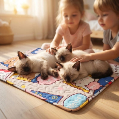 tapis fraicheur chat chatons enfants