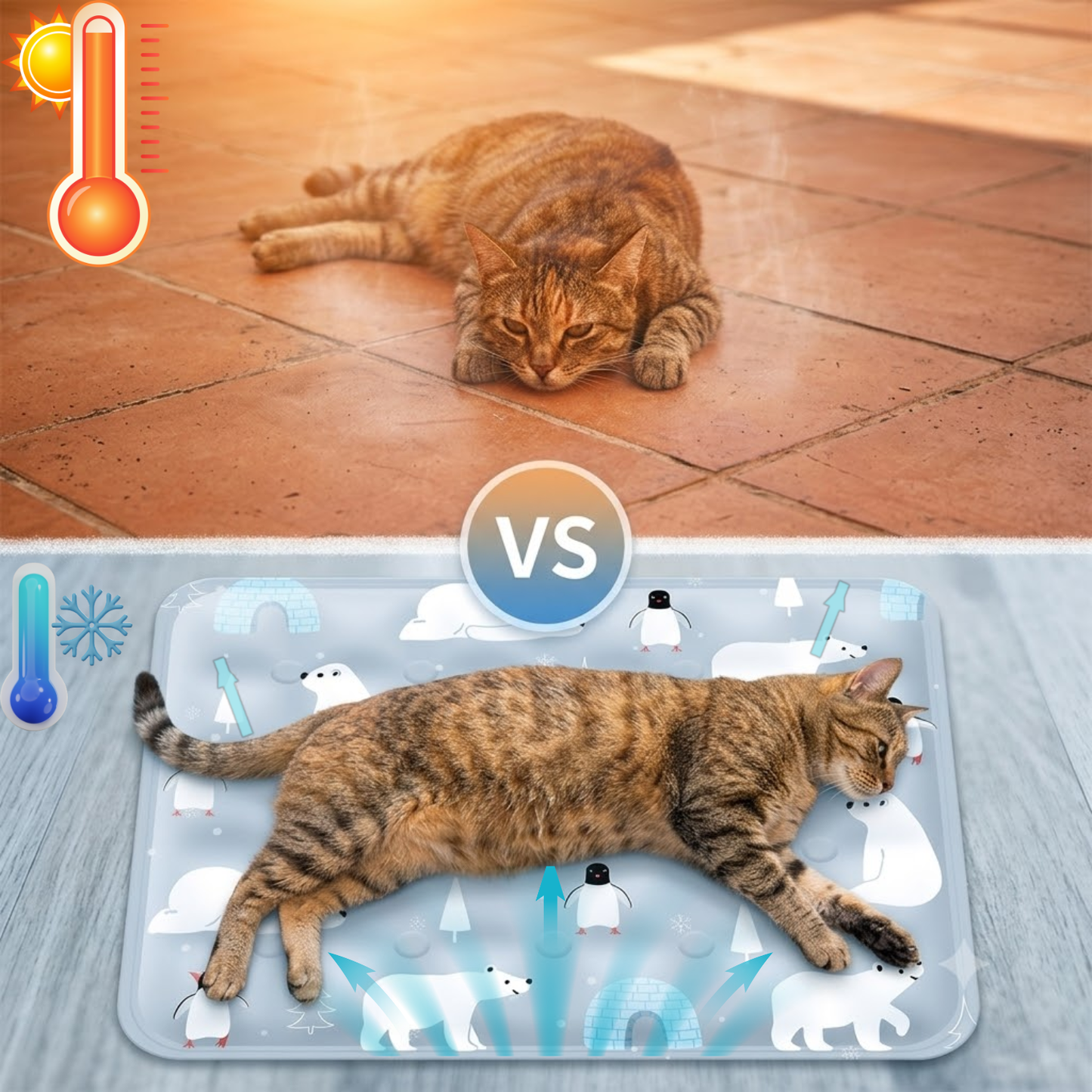 tapis pour chat rafraîchissant chaud carrelage vs froid fraîcheur