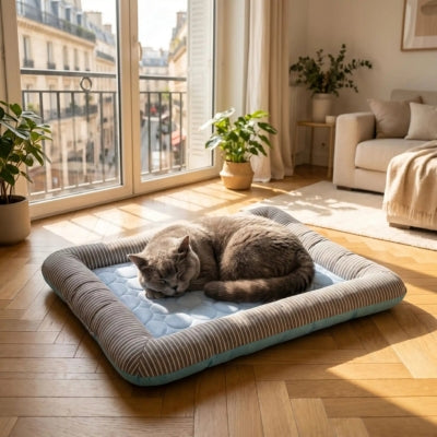 tapis rafraichissant chat british shorthair salon parisien