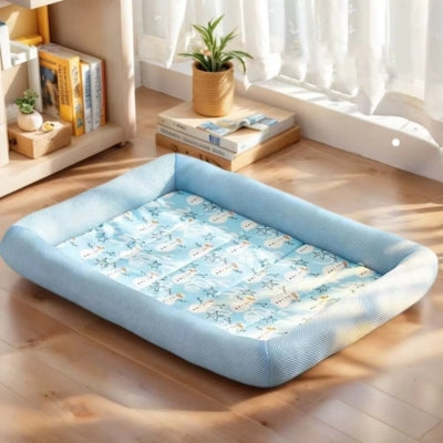 tapis rafraichissant pour chat bleu bibliothèque plante