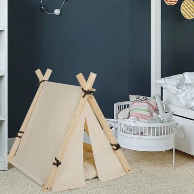 tipi pour chat à côté table basse