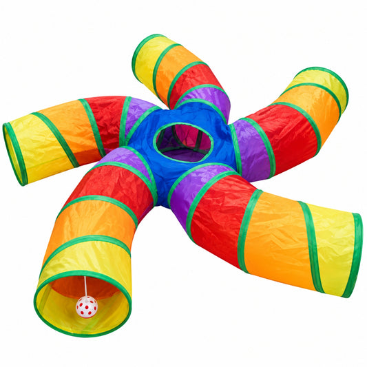 tunnel pour chat 5 branches arc en ciel pliable